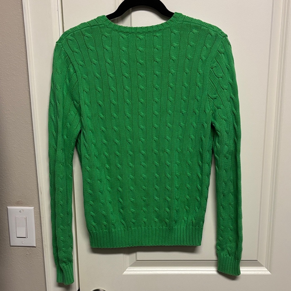 Ralph Lauren Sport V-Neck Cable-knit Sweater in Vibrant Green - Picture 6 of 6